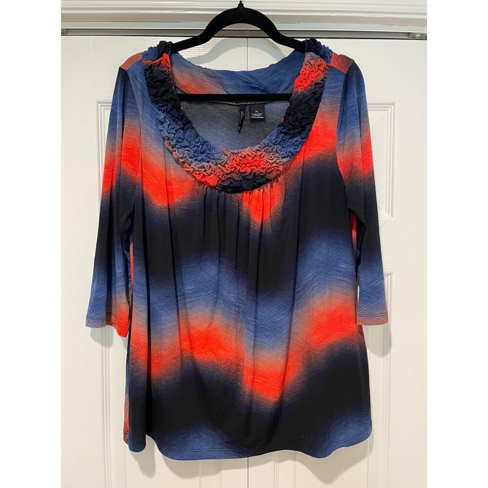 New Directions Womens Stretchy Popover Top Size 1X Unique Fairy Grunge Whimsical